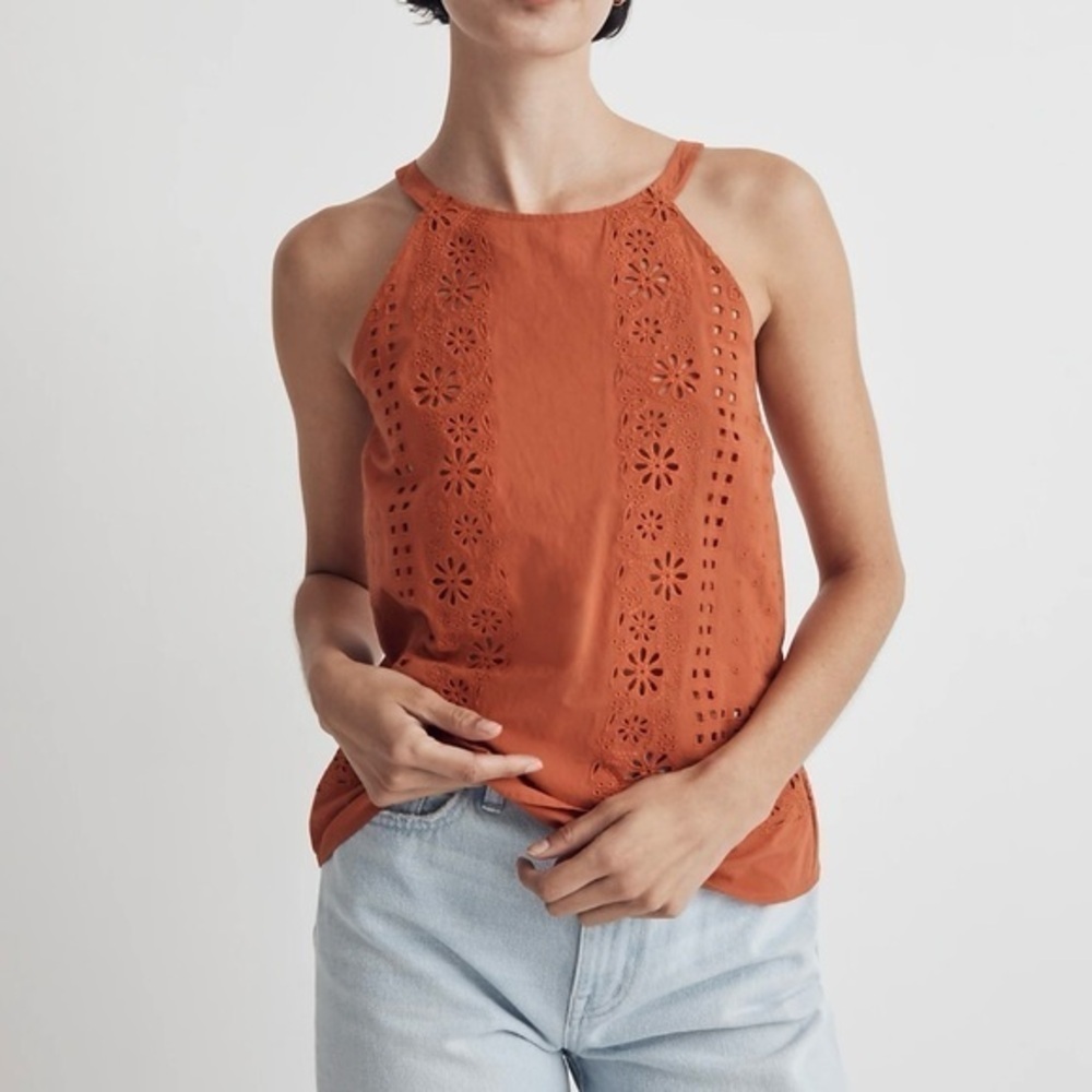 Madewell Eyelet A-Line Halter Top